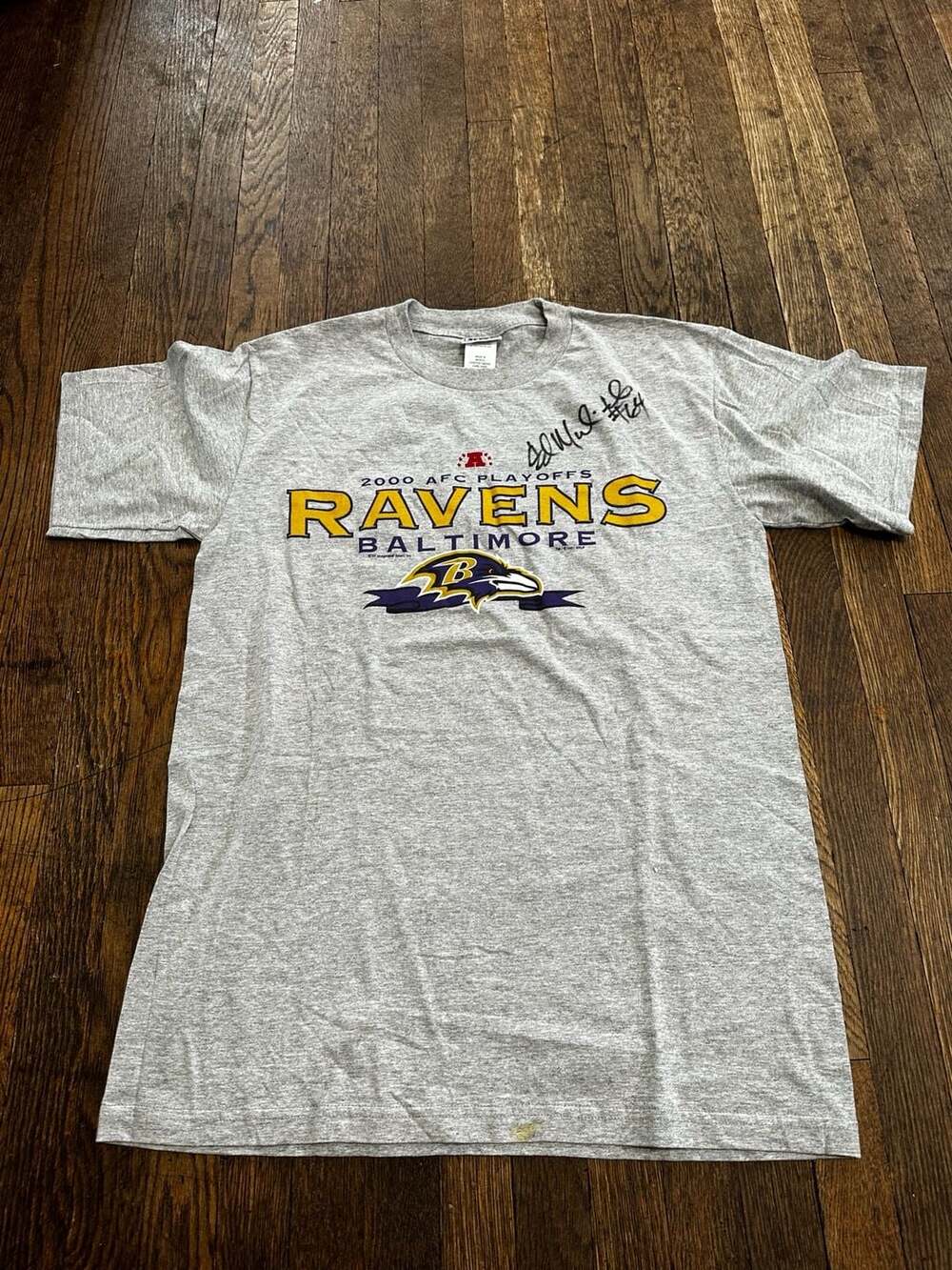 Vintage 2000 Baltimore Ravens AFC Playoffs T-Shirt Size Medium Autographed